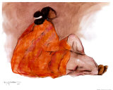 Woman With Orange Shawl by R. C. Gorman